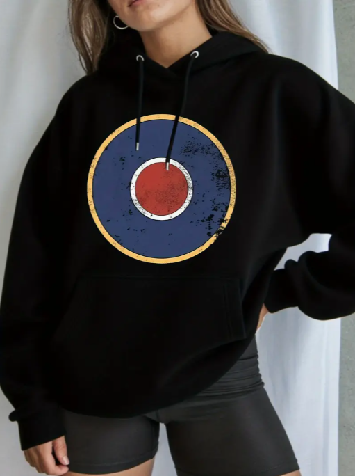 Women's Fleece Pullover Hoodie with Target Graphic Print